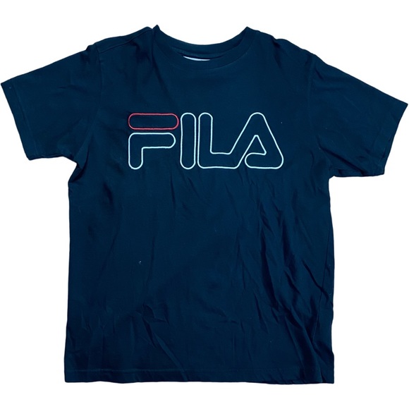 Embroidered Fila Short Sleeve Tee - Black - Picture 1 of 3